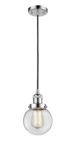 Beacon 1 Light Mini Pendant In Polished Chrome (201C-Pc-G202-6)