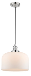 X-Large Bell 1 Light Mini Pendant In Polished Nickel (201C-Pn-G71-L)