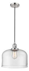 X-Large Bell 1 Light Mini Pendant In Polished Nickel (201C-Pn-G72-L)
