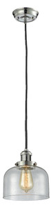 Large Bell 1 Light Mini Pendant In Polished Nickel (201C-Pn-G74)