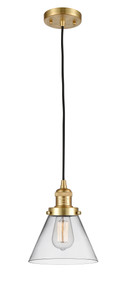 Large Cone 1 Light Mini Pendant In Satin Gold (201C-Sg-G42)