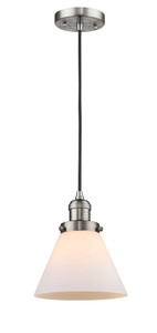 Large Cone 1 Light Mini Pendant In Brushed Satin Nickel (201C-Sn-G41)