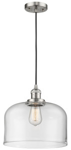 X-Large Bell 1 Light Mini Pendant In Brushed Satin Nickel (201C-Sn-G72-L)