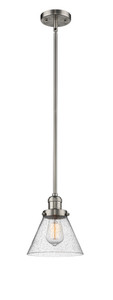 Large Cone 1 Light Mini Pendant In Brushed Satin Nickel (201S-Sn-G44)