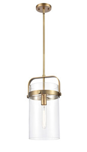 Pilaster 1 Light Mini Pendant In Brushed Brass (413-1S-Bb-8Cl)