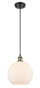 Athens 1 Light Mini Pendant In Black Antique Brass (516-1P-Bab-G121-10)