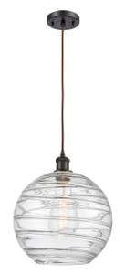 Deco Swirl 1 Light Mini Pendant In Oil Rubbed Bronze (516-1P-Ob-G1213-12)
