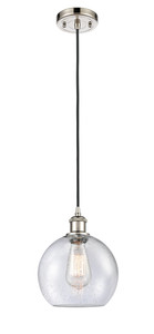 Athens 1 Light Mini Pendant In Polished Nickel (516-1P-Pn-G124-8)