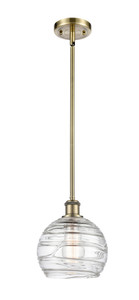Deco Swirl 1 Light Mini Pendant In Antique Brass (516-1S-Ab-G1213-8)