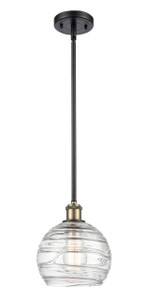 Deco Swirl 1 Light Mini Pendant In Black Antique Brass (516-1S-Bab-G1213-8)