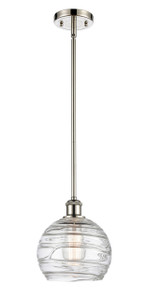 Deco Swirl 1 Light Mini Pendant In Polished Nickel (516-1S-Pn-G1213-8)