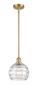 Deco Swirl 1 Light Mini Pendant In Satin Gold (516-1S-Sg-G1213-8)