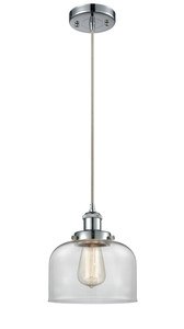 Large Bell 1 Light Mini Pendant In Polished Chrome (916-1P-Pc-G72)