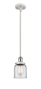Bell 1 Light Mini Pendant In White & Polished Chrome (916-1S-Wpc-G52)