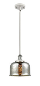 Bell 1 Light Mini Pendant In White & Polished Chrome (916-1S-Wpc-G78)