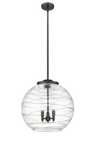 Deco Swirl 3 Light Pendant In Oil Rubbed Bronze (221-3S-Ob-G1213-18)