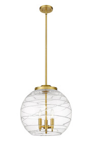 Deco Swirl 3 Light Pendant In Satin Gold (221-3S-Sg-G1213-16)
