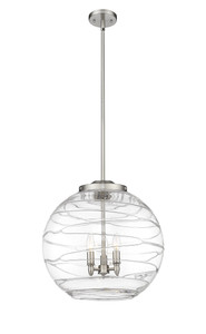 Deco Swirl 3 Light Pendant In Brushed Satin Nickel (221-3S-Sn-G1213-18)