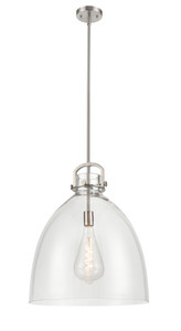 Newton Bell 1 Light Pendant In Brushed Satin Nickel (412-1S-Sn-18Cl) Newton Bell 1 Light Pendant In Brushed Satin Nickel (412-1S-Sn-18Cl)