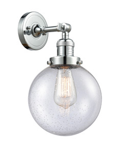 Beacon 1 Light Sconce In Polished Chrome (203-Pc-G204-8)