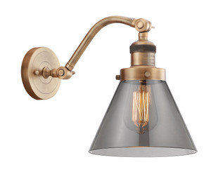 Large Cone 1 Light Sconce In Brushed Brass (515-1W-Bb-G43)