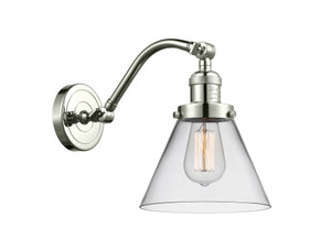 Large Cone 1 Light Sconce In Polished Nickel (515-1W-Pn-G42)