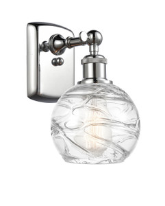Deco Swirl 1 Light Sconce In Polished Chrome (516-1W-Pc-G1213-6)