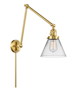 Cone 1 Light Swing Arm With Switch In Satin Gold (238-Sg-G42)