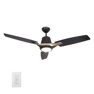 Eunoia 52" Black Indoor Smart Ceiling Fan, Light Kit (VWGS-523F-L12-B2-1)