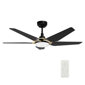 Woodrow 52" Black Outdoor Smart Ceiling Fan, Light Kit (VS525B-L22-B2-1G)