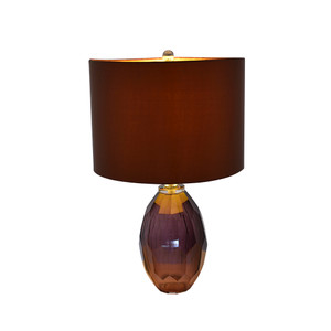 Muguet Little 1 Light Table Lamp, Purple, Brown Fabric Shade (VAT-G21011A1)