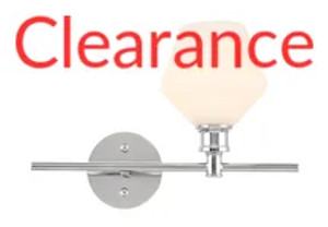 Gene 1 Light Chrome And Frosted White Glass Left Wall Sconce (LD2305C)