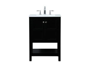 24 Inch Single Bathroom Vanity In Black (VF16424BK)