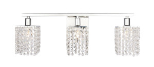 Phineas 3 Light Chrome And Clear Crystals Wall Sconce (LD7011C)