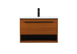 30 Inch Single Bathroom Vanity In Teak (VF43530MTK)