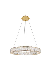Monroe Integrated Led Chip Light Gold Chandelier Clear Royal Cut Crystal (3503D23G)