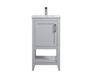18 Inch Single Bathroom Vanity In Grey (VF16018GR) 18 Inch Single Bathroom Vanity In Grey (VF16018GR)
