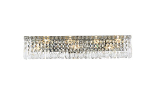 Maxime 7 Light Chrome Wall Sconce With Clear Crystal (V2032W30C/RC)
