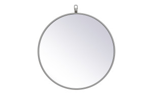 Monet Grey Round Mirror With Decorative Hooky (MR4718GR)