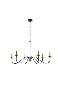 Rohan 42 Inch Chandelier In Matte Black And Brass (LD5056D42BRB)