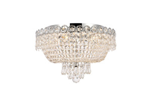 Century 4 Light Chrome Flush Mount Clear Royal Cut Crystal (V1900F16C/RC)