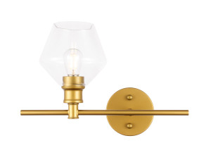 Gene 1 Light Brass And Clear Glass Right Wall Sconce (LD2300BR)