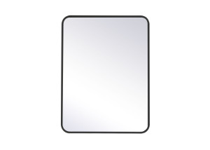 Soft Corner Metal Rectangular Mirror 24X32 Inch In Black (MR802432BK) Soft Corner Metal Rectangular Mirror 24X32 Inch In Black (MR802432BK)