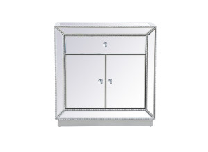 32' Antique Silver Mirrored Chest (MF53002S) 32' Antique Silver Mirrored Chest (MF53002S)