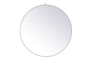 Metal Frame Round Mirror With Decorative Hook 39 Inch In White (MR4739WH) Metal Frame Round Mirror With Decorative Hook 39 Inch In White (MR4739WH)