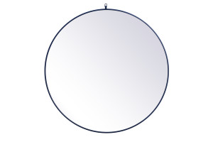 Metal Frame Round Mirror With Decorative Hook 45 Inch In Blue (MR4745BL) Metal Frame Round Mirror With Decorative Hook 45 Inch In Blue (MR4745BL)