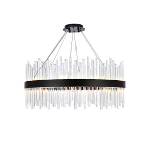 Dallas 32 Inch Round Crystal Pendant In Black (3000D32BK)