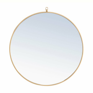 Metal Frame Round Mirror With Decorative Hook 32 Inch Brass Finish (MR4058BR) Metal Frame Round Mirror With Decorative Hook 32 Inch Brass Finish (MR4058BR)
