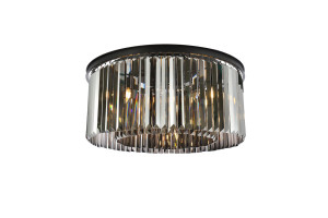 Sydney 8 Light Matte Black Flush Mount Silver Shade (Grey) Royal Cut Crystal (1238F31MB-SS/RC) Sydney 8 Light Matte Black Flush Mount Silver Shade (Grey) Royal Cut Crystal (1238F31MB-SS/RC)