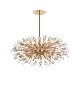 Vera 48 Inch Crystal Starburst Oval Pendant In Gold (2500D48SG)